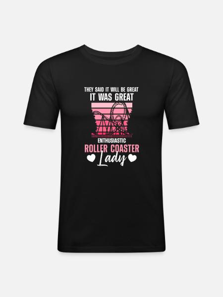 Achterbahnfahrer - Männer Slim Fit T-Shirt - Schwarz
