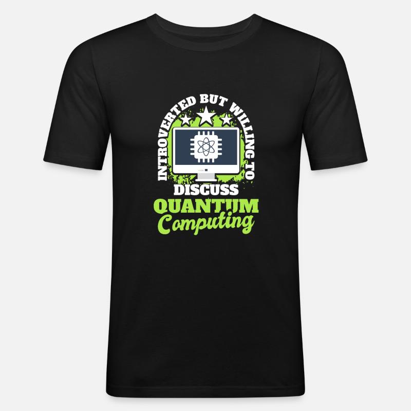 Quantencomputer Quantenmechanik - Männer Slim Fit T-Shirt - Schwarz