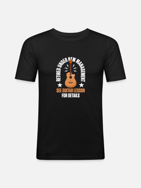 Guitar lessons guitar grandpa - Men's Slim Fit T-Shirt - black