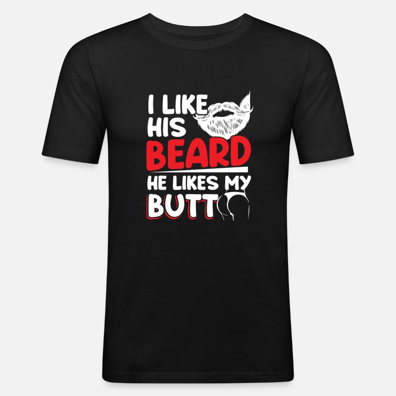 Couples Relationship Beard Lovers - Men's Slim Fit T-Shirt - black