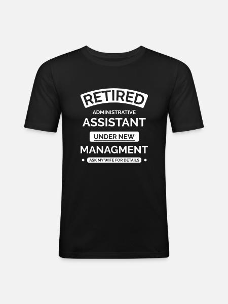 Verwaltungsassistent im Ruhestand - Männer Slim Fit T-Shirt - Schwarz