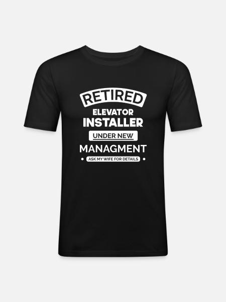 Retired elevator fitter - Men's Slim Fit T-Shirt - black