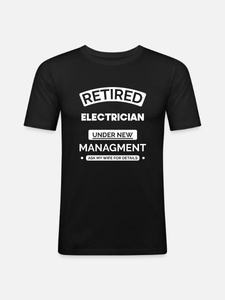 Retired electrician - Men's Slim Fit T-Shirt - black
