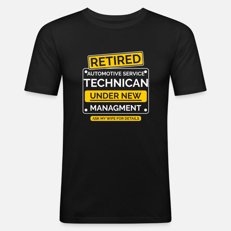 Auto Techniker Ruhestand - Männer Slim Fit T-Shirt - Schwarz