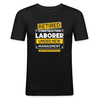 Builder Retirement - Men's Slim Fit T-Shirt - black - Front - Nik (191cm)