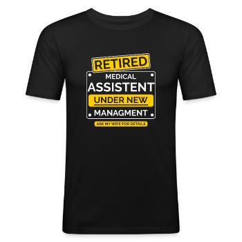 Medizinischer Assistent Ruhestand - Männer Slim Fit T-Shirt - Schwarz - Vorne - Nik (191cm)
