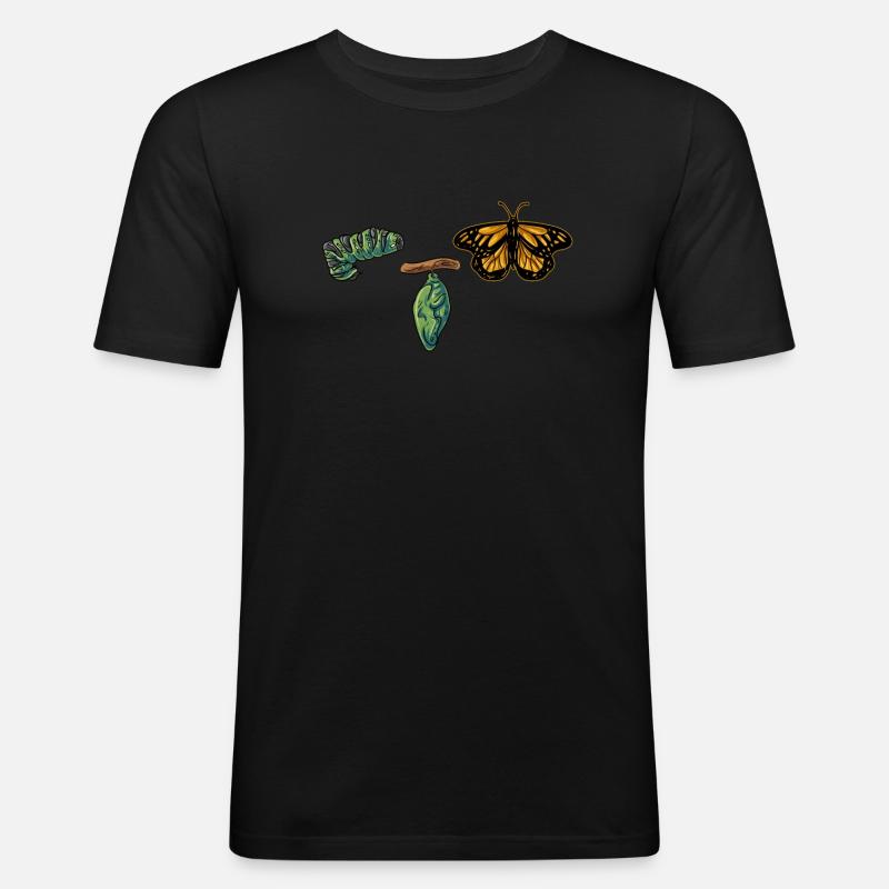 Evolution Schmetterling - Männer Slim Fit T-Shirt - Schwarz