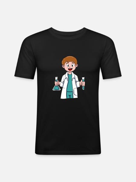 Petit chercheur - T-shirt près du corps Homme - noir