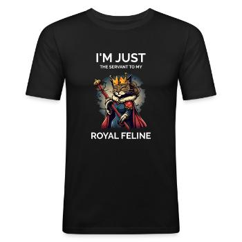 Proud Cat Owner - Men's Slim Fit T-Shirt - black - Front - Nik (191cm)