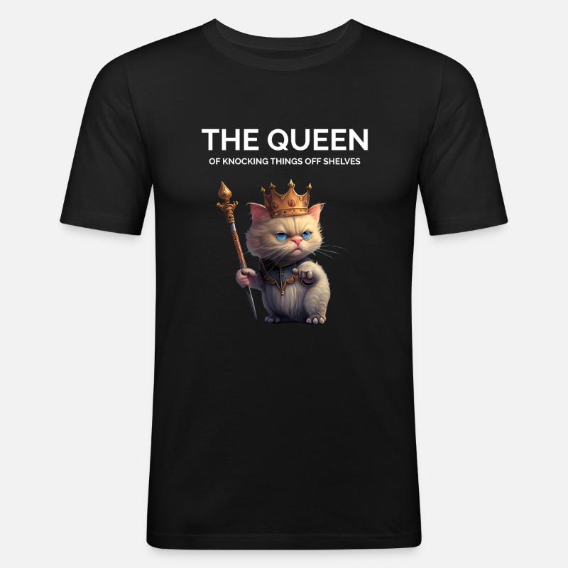 Stolze Katzenmutter - Männer Slim Fit T-Shirt - Schwarz