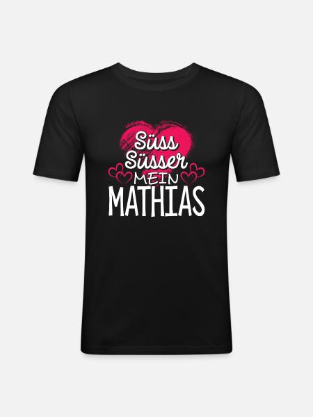 MATHIAS - süss - Männer Slim Fit T-Shirt - Schwarz