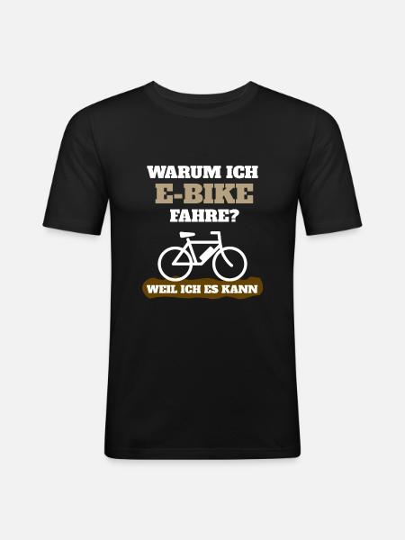 E-Bike - Männer Slim Fit T-Shirt - Schwarz