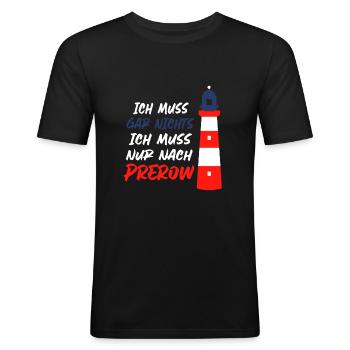 Prerow Küste Ostsee Zingst Darß - Männer Slim Fit T-Shirt - Schwarz - Vorne - Nik (191cm)