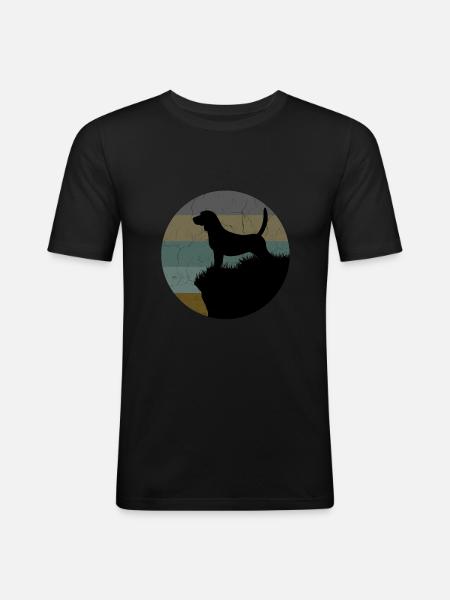 beagle - T-shirt près du corps Homme - noir