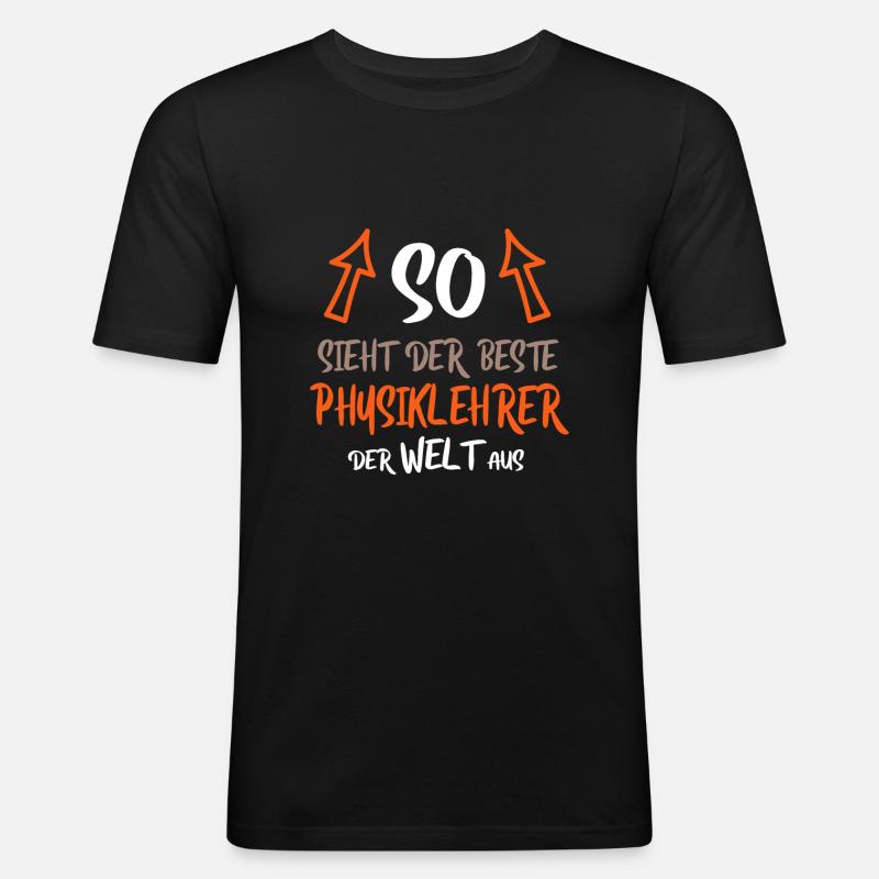 Physiklehrer Lehrer Physiker - Männer Slim Fit T-Shirt - Schwarz