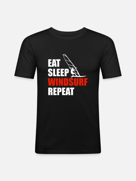 Windsurfer Windsurf - T-shirt près du corps Homme - noir