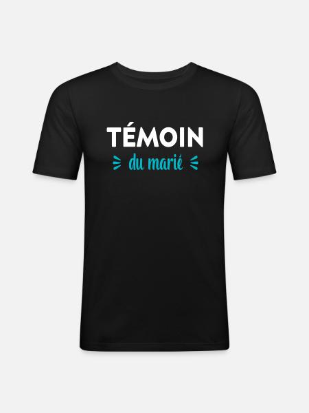témoin du marié - T-shirt près du corps Homme - noir