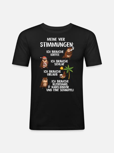 My Four Moods - Men's Slim Fit T-Shirt - black