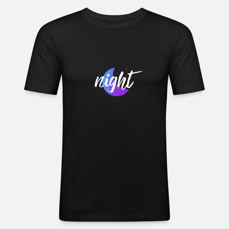 Night - Männer Slim Fit T-Shirt - Schwarz