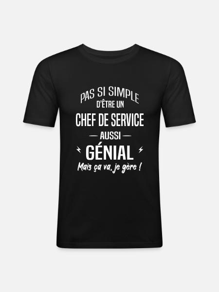 Chef de service - T-shirt près du corps Homme - noir