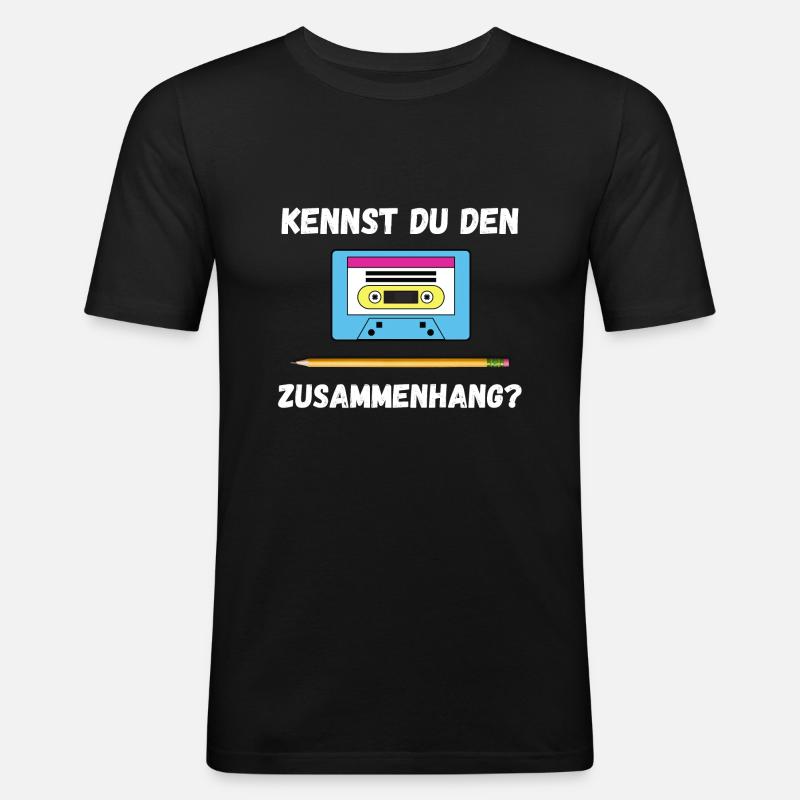 Stift Kassette - Männer Slim Fit T-Shirt - Schwarz