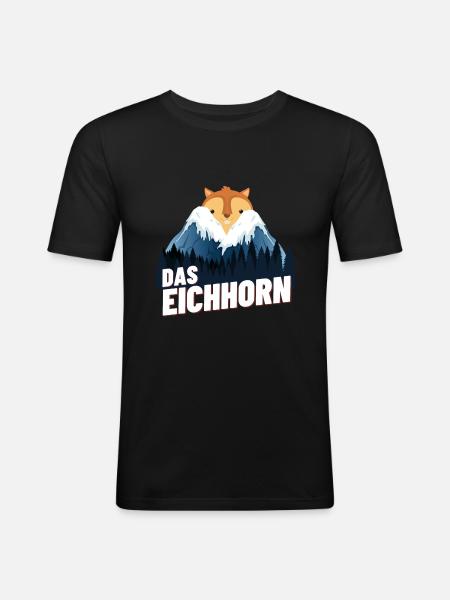Das Eichhorn - Männer Slim Fit T-Shirt - Schwarz