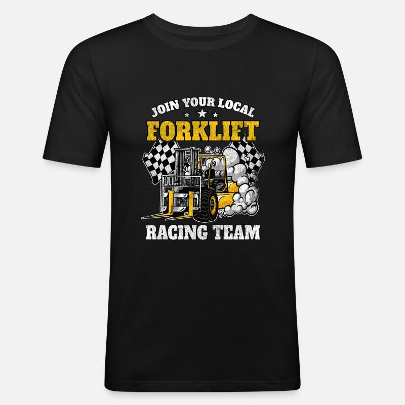 Lustig Gabelstapler Geschenk Staplerfahrer Lager - Männer Slim Fit T-Shirt - Schwarz