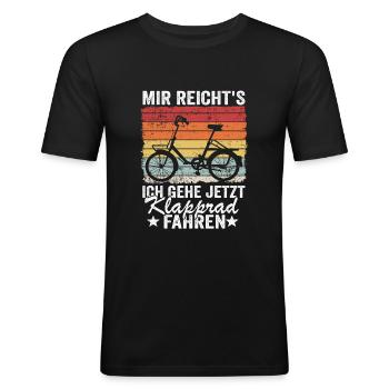 Klapprad Geschenk Faltrad Klappradfahrer Spruch - Männer Slim Fit T-Shirt - Schwarz - Vorne - Nik (191cm)