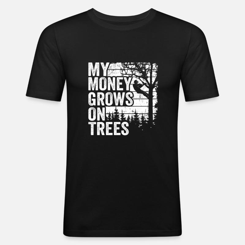 Baumpfleger Baumkletterer Geschenk Holzfäller - Männer Slim Fit T-Shirt - Schwarz