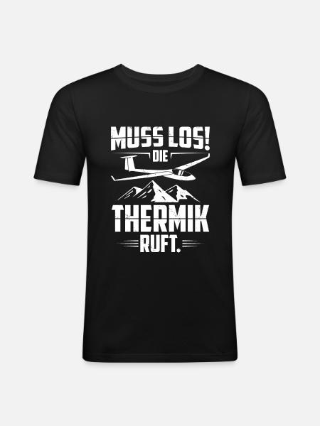 Segelflug - Männer Slim Fit T-Shirt - Schwarz