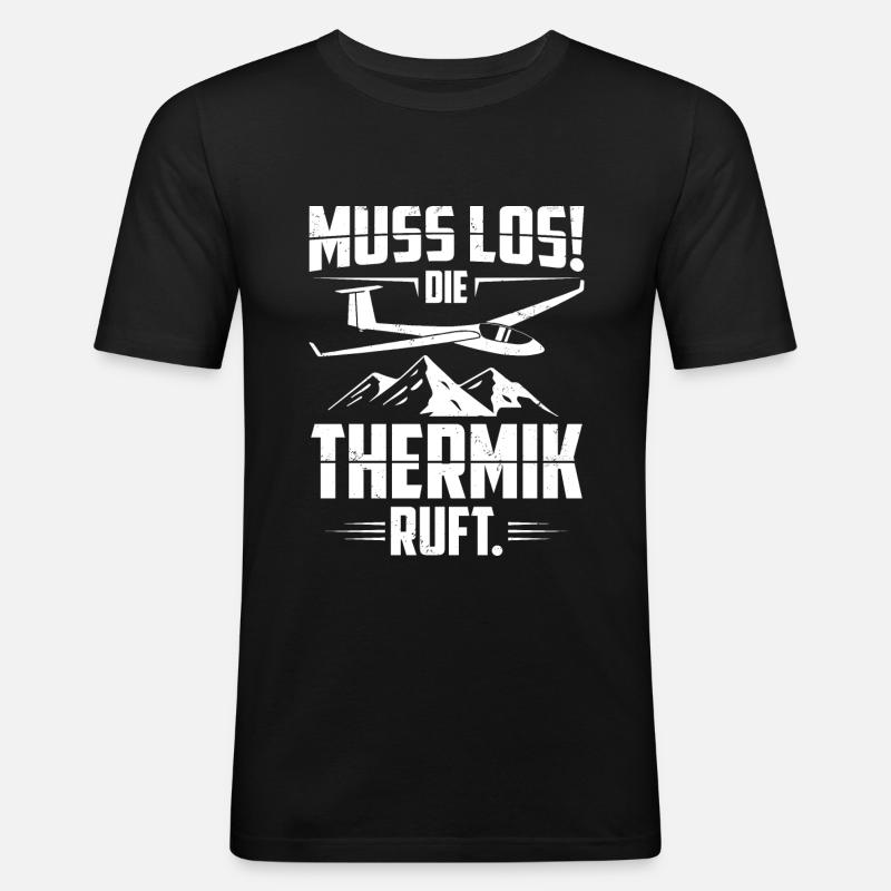 Segelflug - Männer Slim Fit T-Shirt - Schwarz