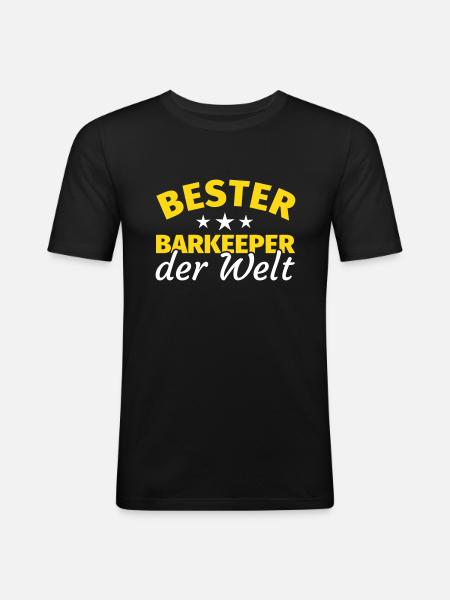 Barkeeper - Männer Slim Fit T-Shirt - Schwarz