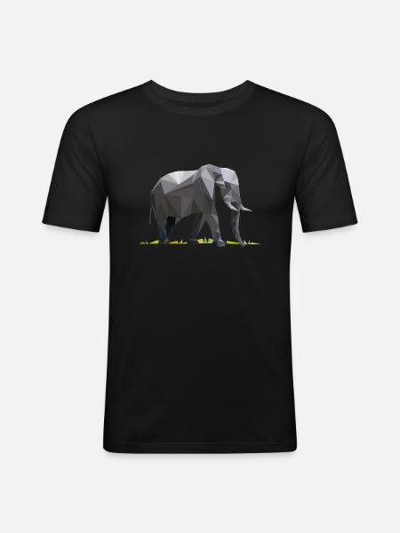 Elephant - T-shirt près du corps Homme - noir