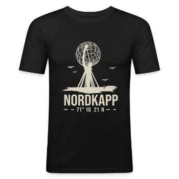 Nordkapp North Cape Nordkap Norway - Men's Slim Fit T-Shirt - black - Front - Nik (191cm)