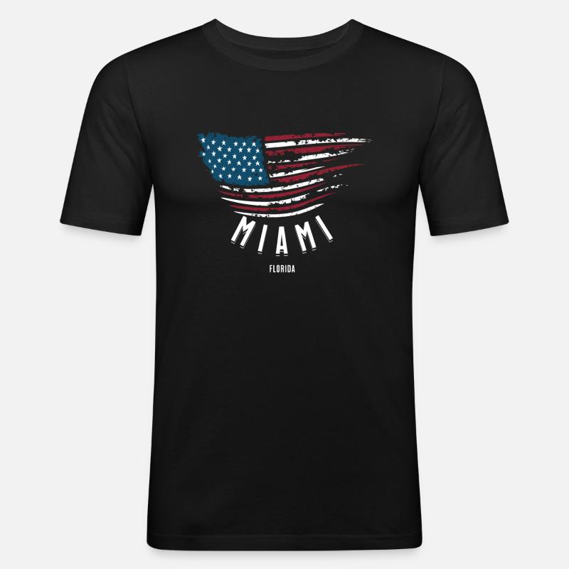 Miami - Männer Slim Fit T-Shirt - Schwarz