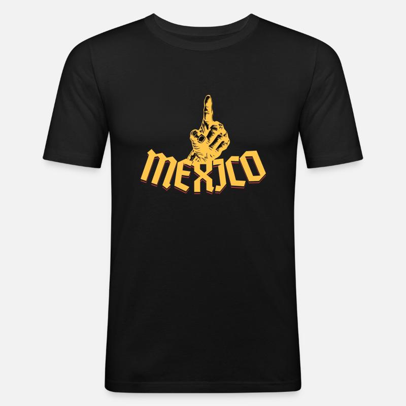 Mexico - Männer Slim Fit T-Shirt - Schwarz