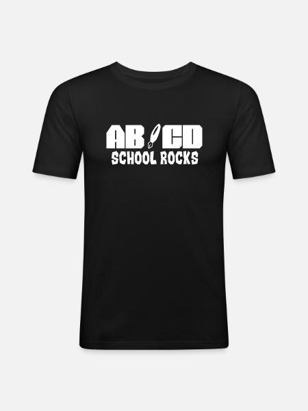 Enseignant ABCD School Rocks - T-shirt près du corps Homme - noir