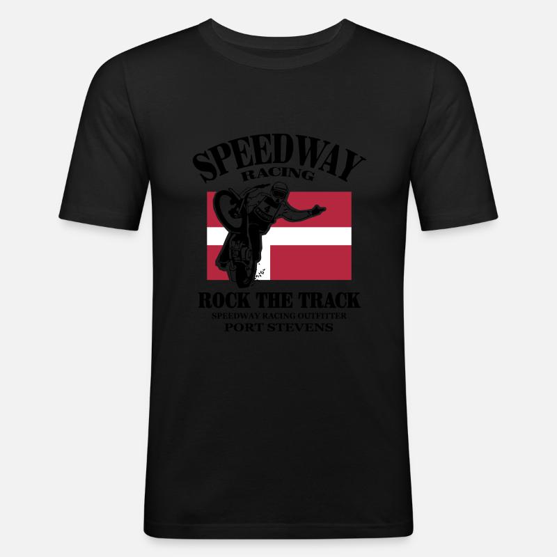 speedway - Denmark - Männer Slim Fit T-Shirt - Schwarz