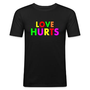 Love hurts - Men's Slim Fit T-Shirt - black - Front - Nik (191cm)