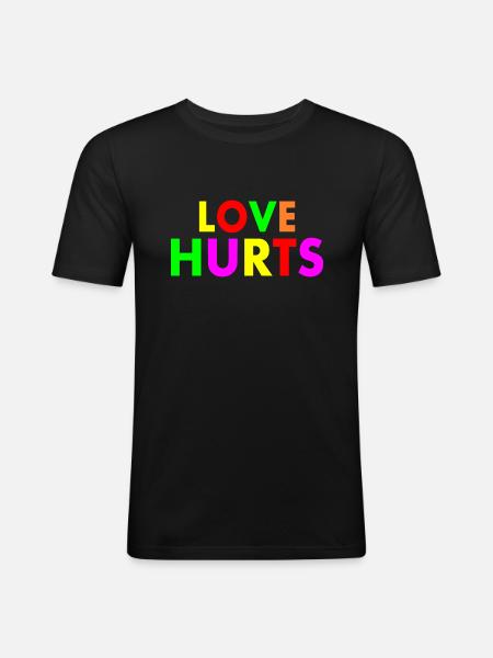 Love hurts - Men's Slim Fit T-Shirt - black