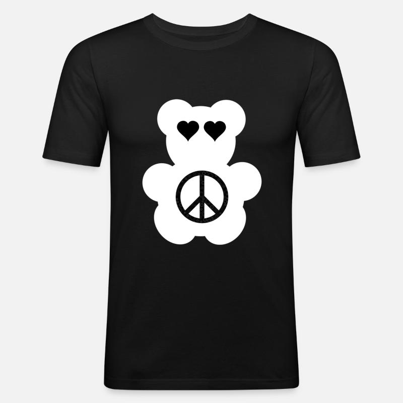 Festival Bear - Männer Slim Fit T-Shirt - Schwarz