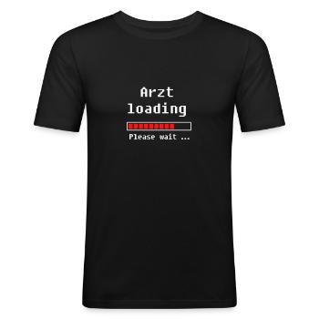 Arzt loading - Medizin Studium Medizinstudent - Männer Slim Fit T-Shirt - Schwarz - Vorne - Nik (191cm)
