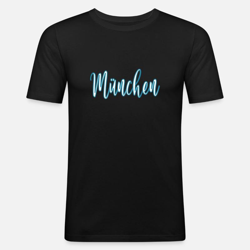 München - Männer Slim Fit T-Shirt - Schwarz