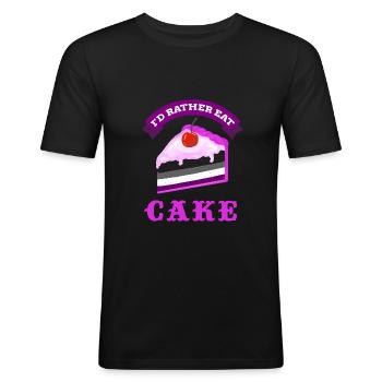 I Would Rather Eat Cake Ace Pride - Männer Slim Fit T-Shirt - Schwarz - Vorne - Nik (191cm)