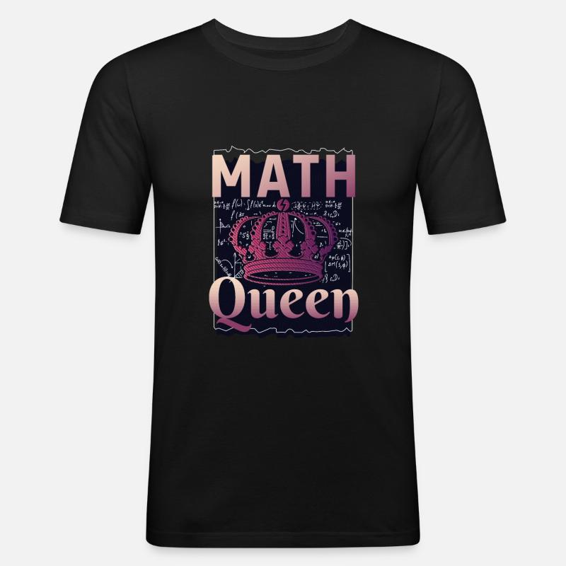 Math Queen - Männer Slim Fit T-Shirt - Schwarz