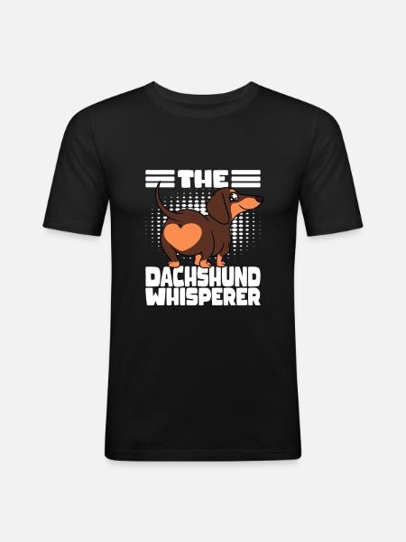 Dackel-Hintern Der Dackelflüsterer - Männer Slim Fit T-Shirt - Schwarz