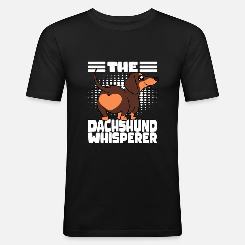 Dackel-Hintern Der Dackelflüsterer - Männer Slim Fit T-Shirt - Schwarz