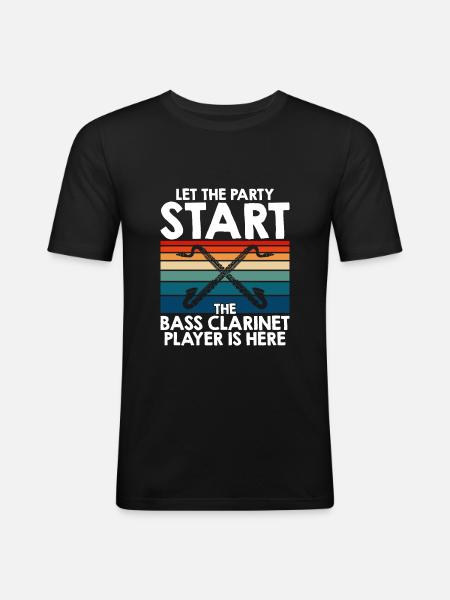 Clarinette basse Clarinette basse - T-shirt près du corps Homme - noir