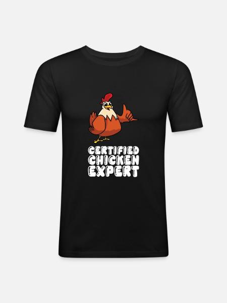 Certified Chicken Expert - Men's Slim Fit T-Shirt - black