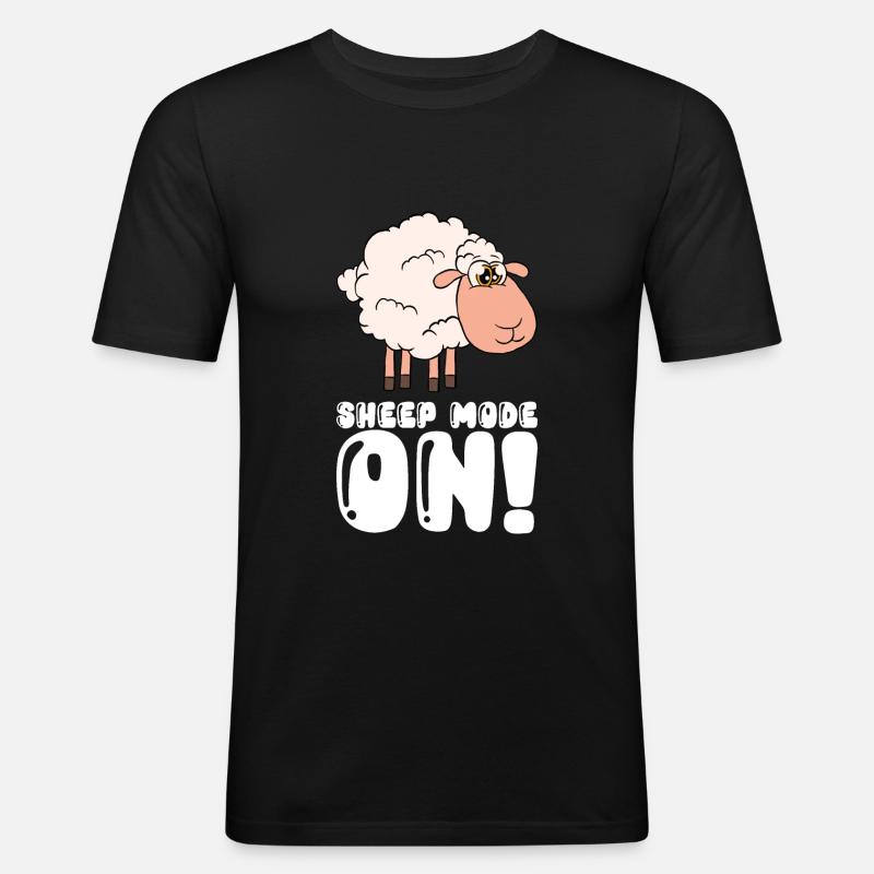 Schaf-modus Ein - Männer Slim Fit T-Shirt - Schwarz